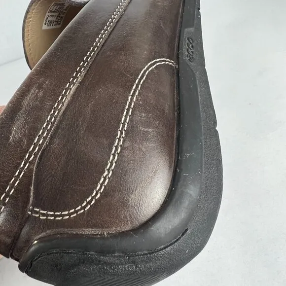 ECCO 43 Loafer Shoes Mens 9 Brown Leather Classic Moc Casual Comfort Slip On‎