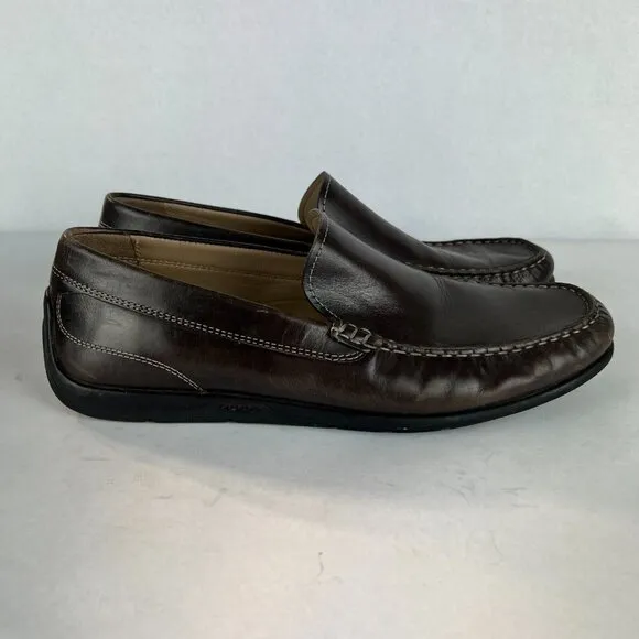 ECCO 43 Loafer Shoes Mens 9 Brown Leather Classic Moc Casual Comfort Slip On‎