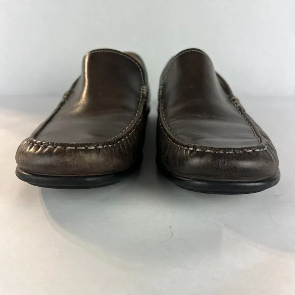 ECCO 43 Loafer Shoes Mens 9 Brown Leather Classic Moc Casual Comfort Slip On‎