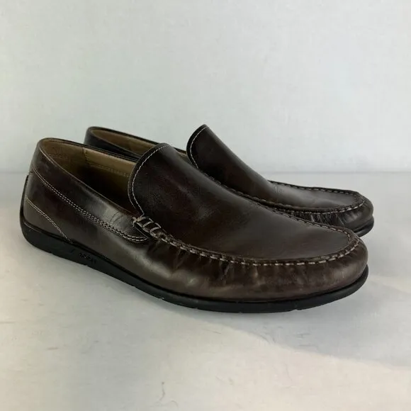 ECCO 43 Loafer Shoes Mens 9 Brown Leather Classic Moc Casual Comfort Slip On‎