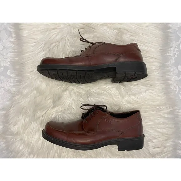 ECCO Boston Lace Up Mink Brown Dress Shoes Size‎ 45 11/11.5 Comfort
