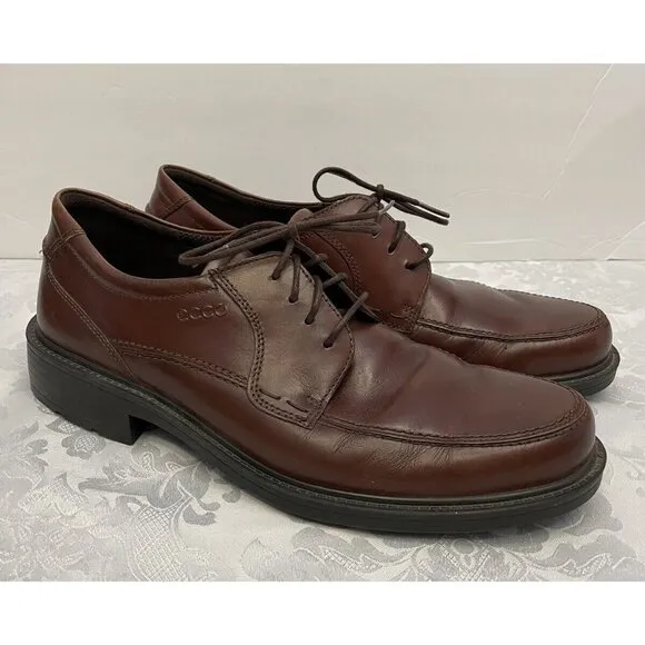 ECCO Boston Lace Up Mink Brown Dress Shoes Size‎ 45 11/11.5 Comfort