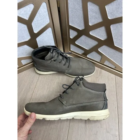 Ecco CALGARY HIGH Men Leather Nubuck Casual City Sneaker Boot Shoe 42 Us 8 8.5