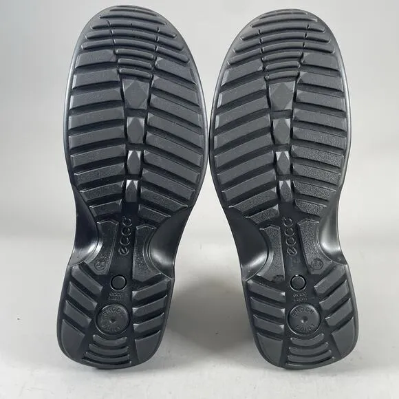 ECCO Fusion Men’s EU 44 US 10 Bicycle Toe Black Leather Loafers Comfort Shoe EUC
