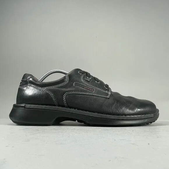 ECCO Fusion Men’s EU 44 US 10 Bicycle Toe Black Leather Loafers Comfort Shoe EUC