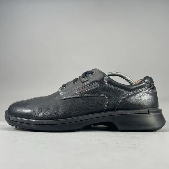 ECCO Fusion Men’s EU 44 US 10 Bicycle Toe Black Leather Loafers Comfort Shoe EUC