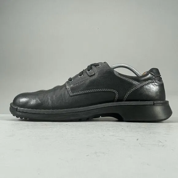 ECCO Fusion Men’s EU 44 US 10 Bicycle Toe Black Leather Loafers Comfort Shoe EUC