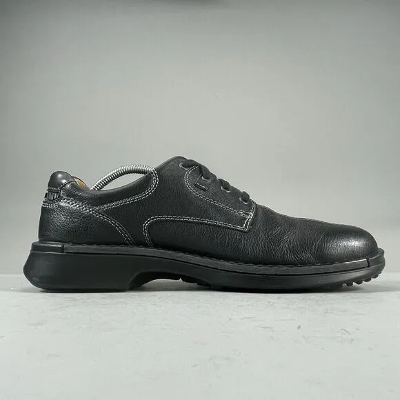 ECCO Fusion Men’s EU 44 US 10 Bicycle Toe Black Leather Loafers Comfort Shoe EUC