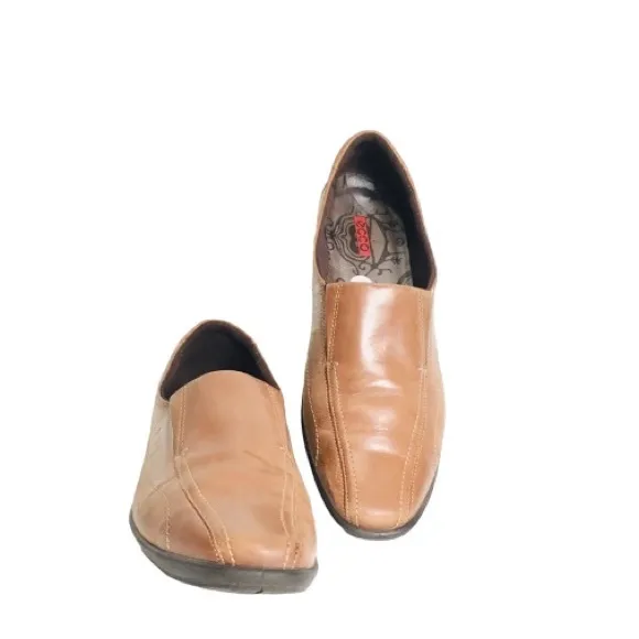 Ecco Light Men’s Leather Brown Slip On Comfort Shoes 42.