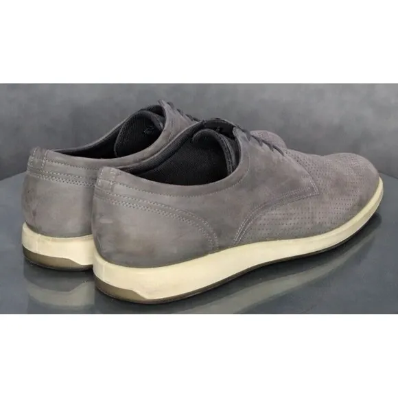 ECCO Men's Comfort Casual Shoes Size EU 46 US 12 Perforated Leather Gray
