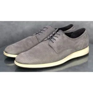 ECCO Men's Comfort Casual Shoes Size EU 46 US 12 Perforated Leather Gray