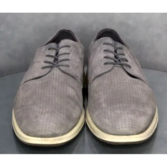 ECCO Men's Comfort Casual Shoes Size EU 46 US 12 Perforated Leather Gray