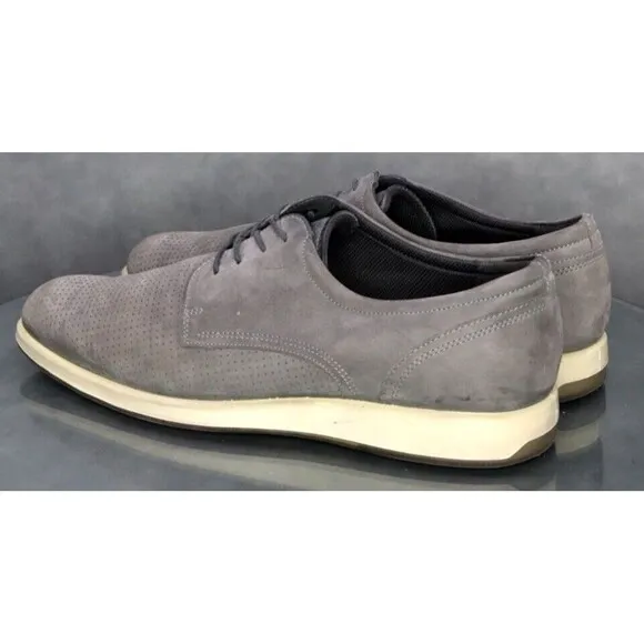 ECCO Men's Comfort Casual Shoes Size EU 46 US 12 Perforated Leather Gray