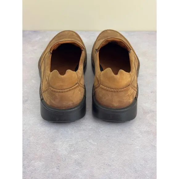 ECCO Men's Irving Brown Nubuck Leather Comfort Slip On Walking Shoes Sz 12