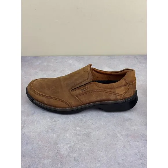 ECCO Men's Irving Brown Nubuck Leather Comfort Slip On Walking Shoes Sz 12
