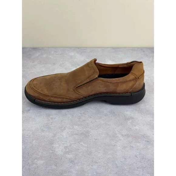 ECCO Men's Irving Brown Nubuck Leather Comfort Slip On Walking Shoes Sz 12