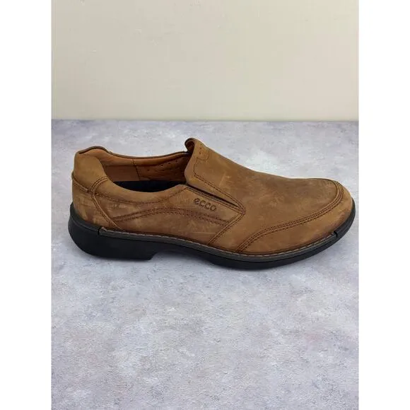 ECCO Men's Irving Brown Nubuck Leather Comfort Slip On Walking Shoes Sz 12