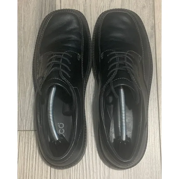 Ecco Oxford Men’s Size EU 40 US 6-6.5 Black Leather Lace Up Comfort Dress Shoes
