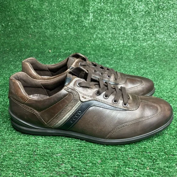 Ecco Oxford Sneaker Shoes Mens Sz 11 / 45 Brown Leather Comfort Casual