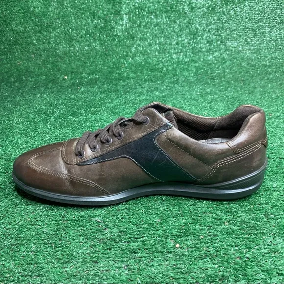 Ecco Oxford Sneaker Shoes Mens Sz 11 / 45 Brown Leather Comfort Casual