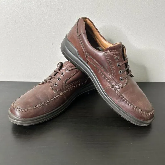 ECCO Seawalker Brown Leather Casual Oxfords Walking Shoes Men's 45 EU 11.5 US