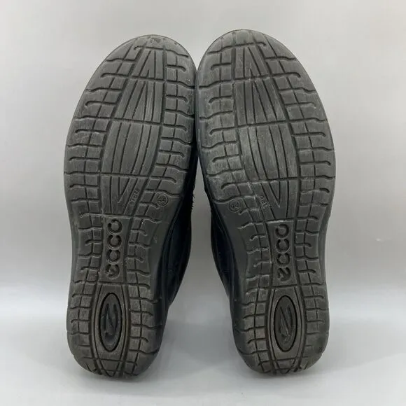 Ecco Seawalker Walking Shoes Men Size 10.5 US, 44 EU Black Leather Comfort Shoes