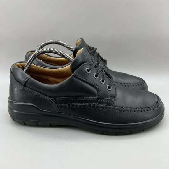 Ecco Seawalker Walking Shoes Men Size 9 US, 42 EU Black Leather Comfort Shoes