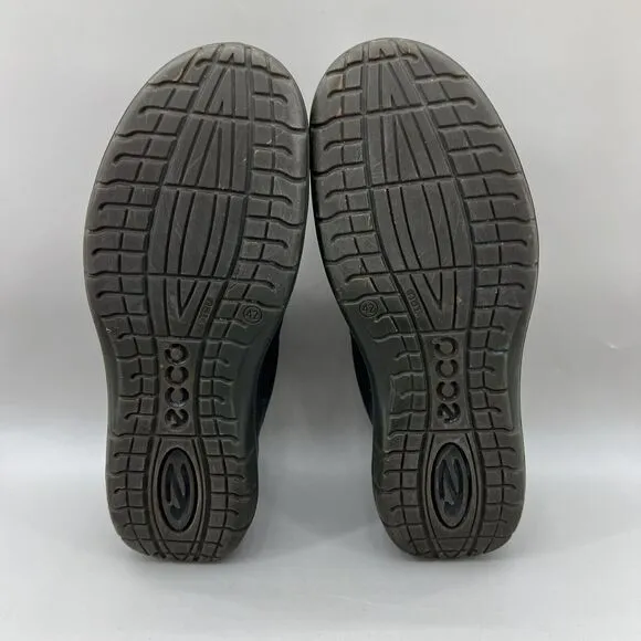 Ecco Seawalker Walking Shoes Men Size 9 US, 42 EU Black Leather Comfort Shoes