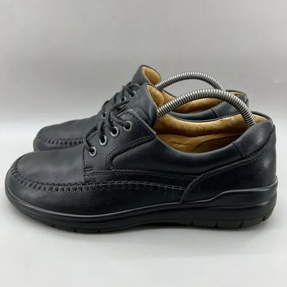 Ecco Seawalker Walking Shoes Men Size 9 US, 42 EU Black Leather Comfort Shoes