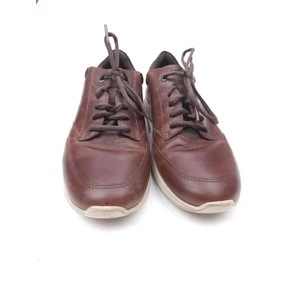 Ecco Shoes Irving Walking Sneakers Mens Brown Leather Mens Size 42 US 8-8.5