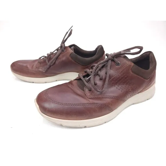 Ecco Shoes Irving Walking Sneakers Mens Brown Leather Mens Size 42 US 8-8.5