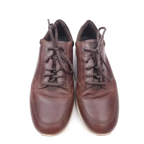 Ecco Shoes Irving Walking Sneakers Mens Brown Leather Mens Size 42 US 8-8.5