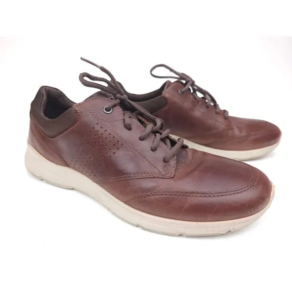 Ecco Shoes Irving Walking Sneakers Mens Brown Leather Mens Size 42 US 8-8.5