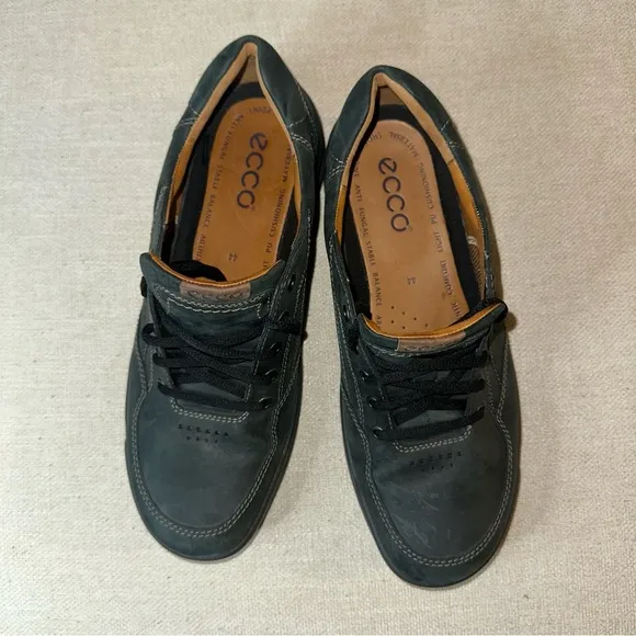 Ecco Shoes: Men's Black Lace Work Shoes