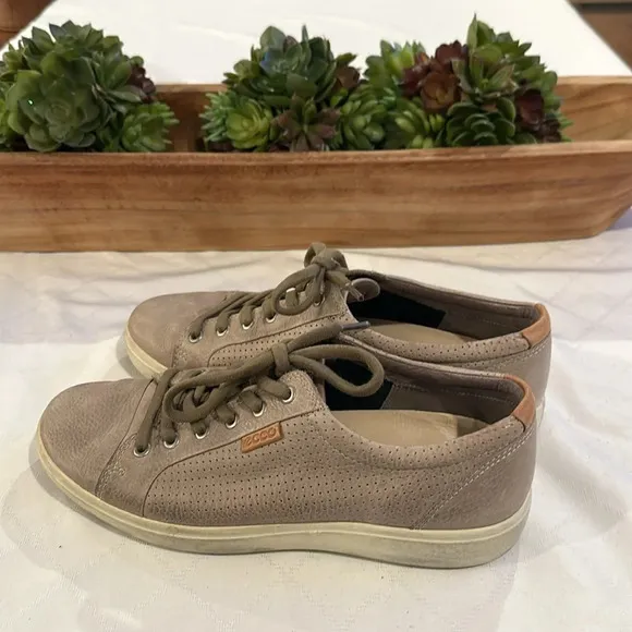 Ecco Soft 7 Sneakers Men's Leather Lace Up Comfort Shoes Size 42