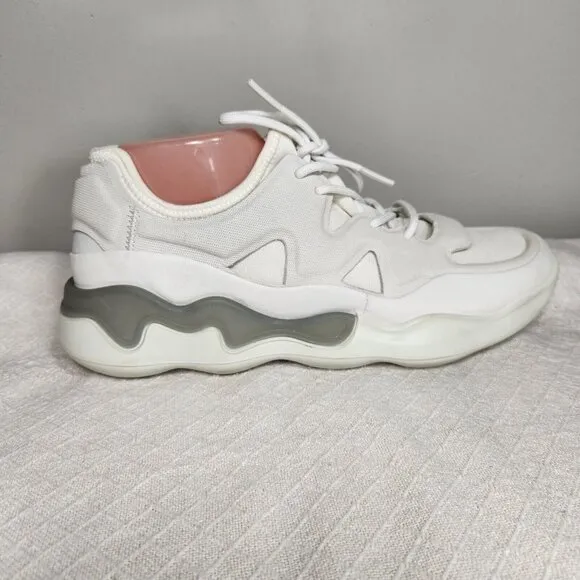 Ecco Womens Size 41 10-10.5 Silver White Elo Comfort Athletic Shoes Sneakers 358