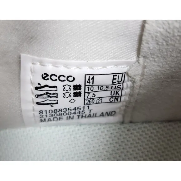 Ecco Womens Size 41 10-10.5 Silver White Elo Comfort Athletic Shoes Sneakers 358