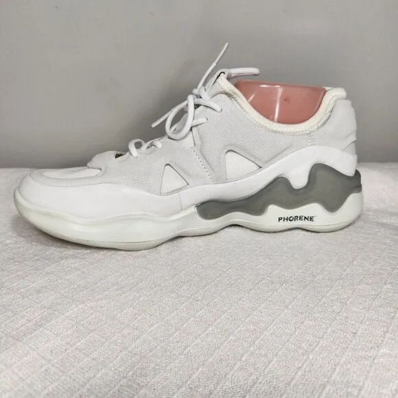Ecco Womens Size 41 10-10.5 Silver White Elo Comfort Athletic Shoes Sneakers 358