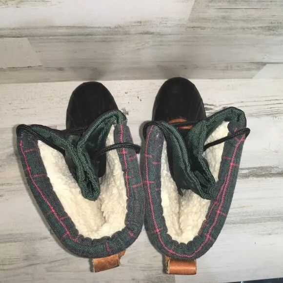 Eddie Bauer Duck Waterproof Snow Hiking Winter Boot Mens 8 Green Blue Leather
