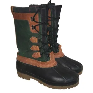 Eddie Bauer Duck Waterproof Snow Hiking Winter Boot Mens 8 Green Blue Leather