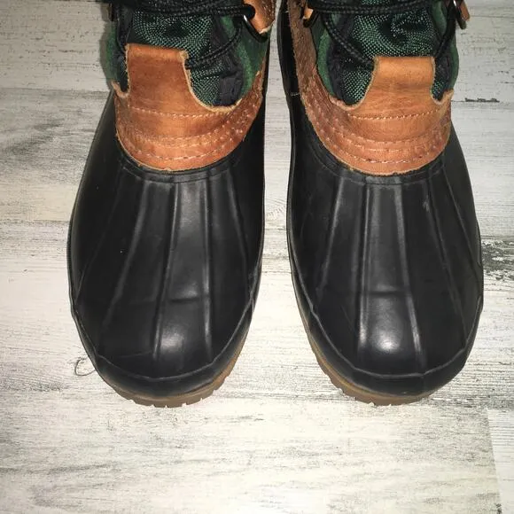 Eddie Bauer Duck Waterproof Snow Hiking Winter Boot Mens 8 Green Blue Leather