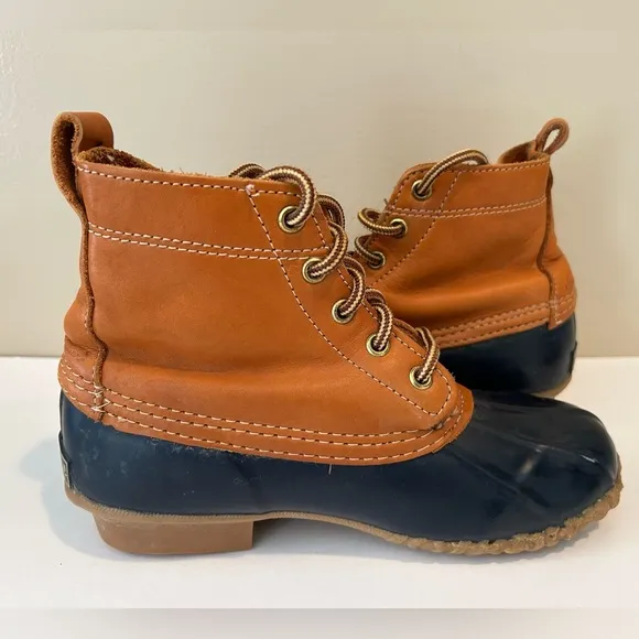 Eddie Bauer Size 5‎ Women’s Brown Leather Lace Up Duck Waterproof Rain Boots