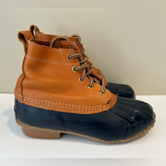 Eddie Bauer Size 5‎ Women’s Brown Leather Lace Up Duck Waterproof Rain Boots