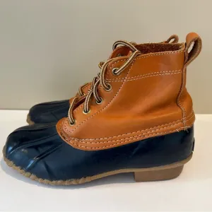 Eddie Bauer Size 5‎ Women’s Brown Leather Lace Up Duck Waterproof Rain Boots