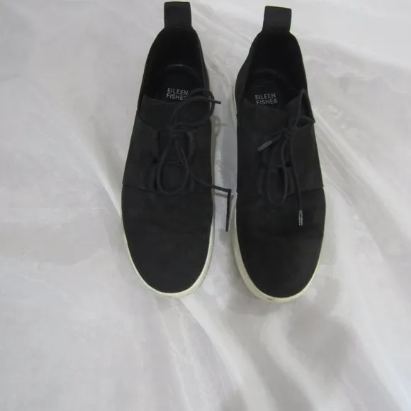 Eileen Fisher 8.5 Black Suede Tie Tennis Shoes