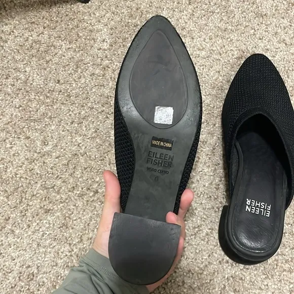 Eileen Fisher Betsy Knit Mule Shoes Black