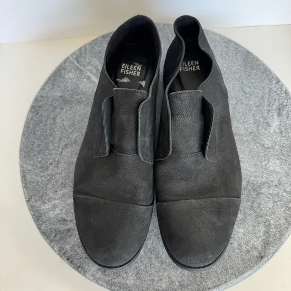 Eileen Fisher Frida Tumbled Nubuck Derby Shoes 8.5