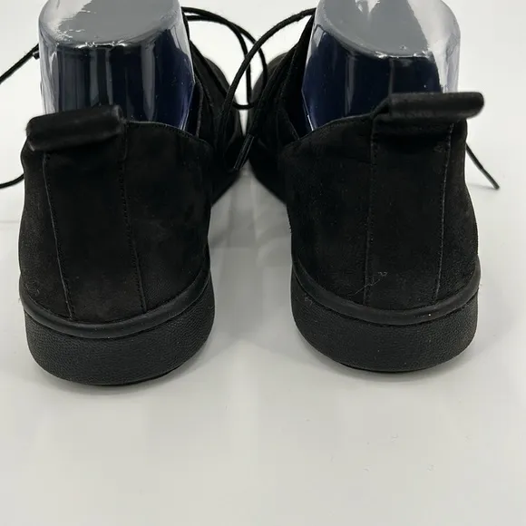 Eileen Fisher Kipling Black Sneakers Lace up Tumbled Nubuck leather Shoes Sz 8