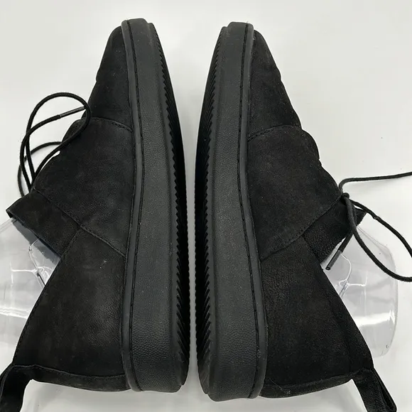 Eileen Fisher Kipling Black Sneakers Lace up Tumbled Nubuck leather Shoes Sz 8