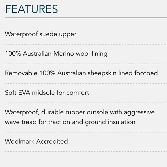 EMU AUSTRALIA Colebrook Waterproof Suede Merino Wool Lined Boots Sz: 6 Kids: 4
